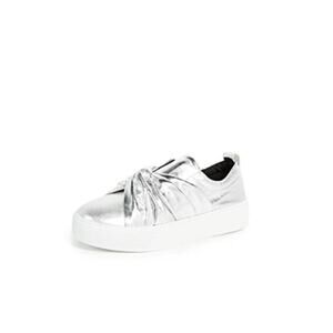 REBECCA MINKOFF Nicole Knot Sneakers In Silver Size 7.5